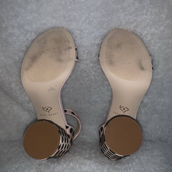Katy Perry Clara block heel sandals, nude (pink-ish) with brown polka dots - Picture 5 of 7